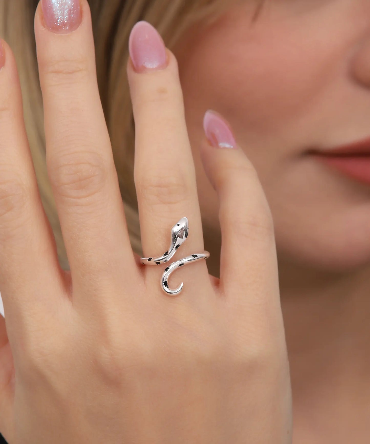 Astroloji Esintili Yılan Gümüş Yüzük