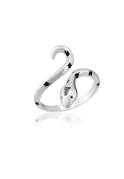 Astroloji Esintili Yılan Gümüş Yüzük