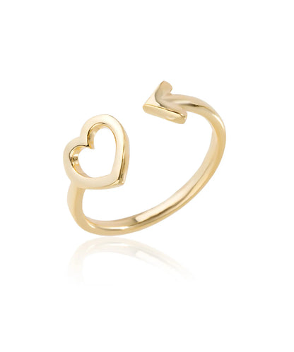 Kadın Kalp 14 Ayar Altın Kaplama Yüzük