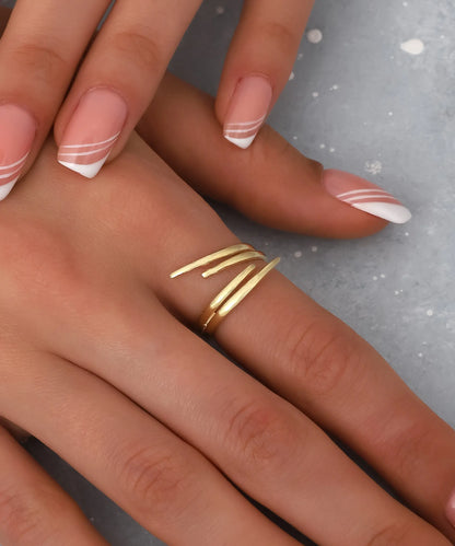 14 Ayar Altın Ton Minimal Yüzük