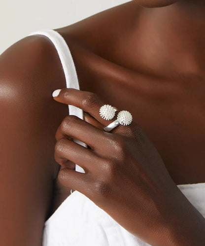 Modern Tasarımlı Gümüş Top Yüzük