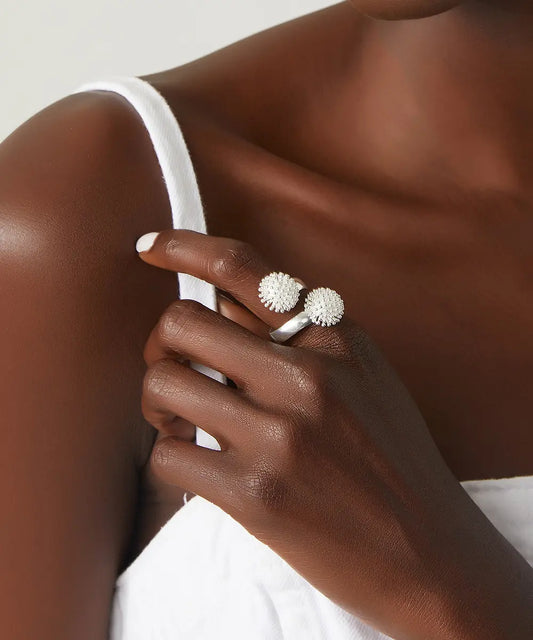 Modern Tasarımlı Gümüş Top Yüzük