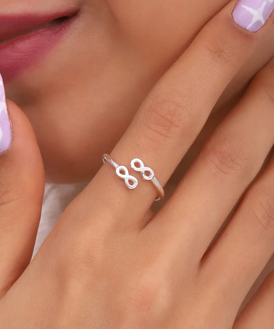 Gümüş Kadın Sonsuzluk Desen Yüzük