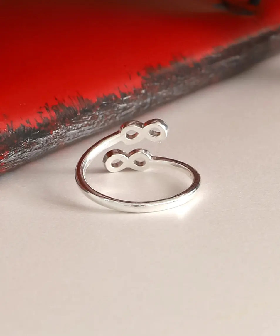 Gümüş Kadın Sonsuzluk Desen Yüzük