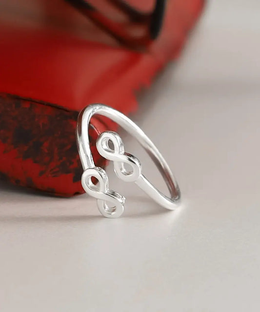 Gümüş Kadın Sonsuzluk Desen Yüzük