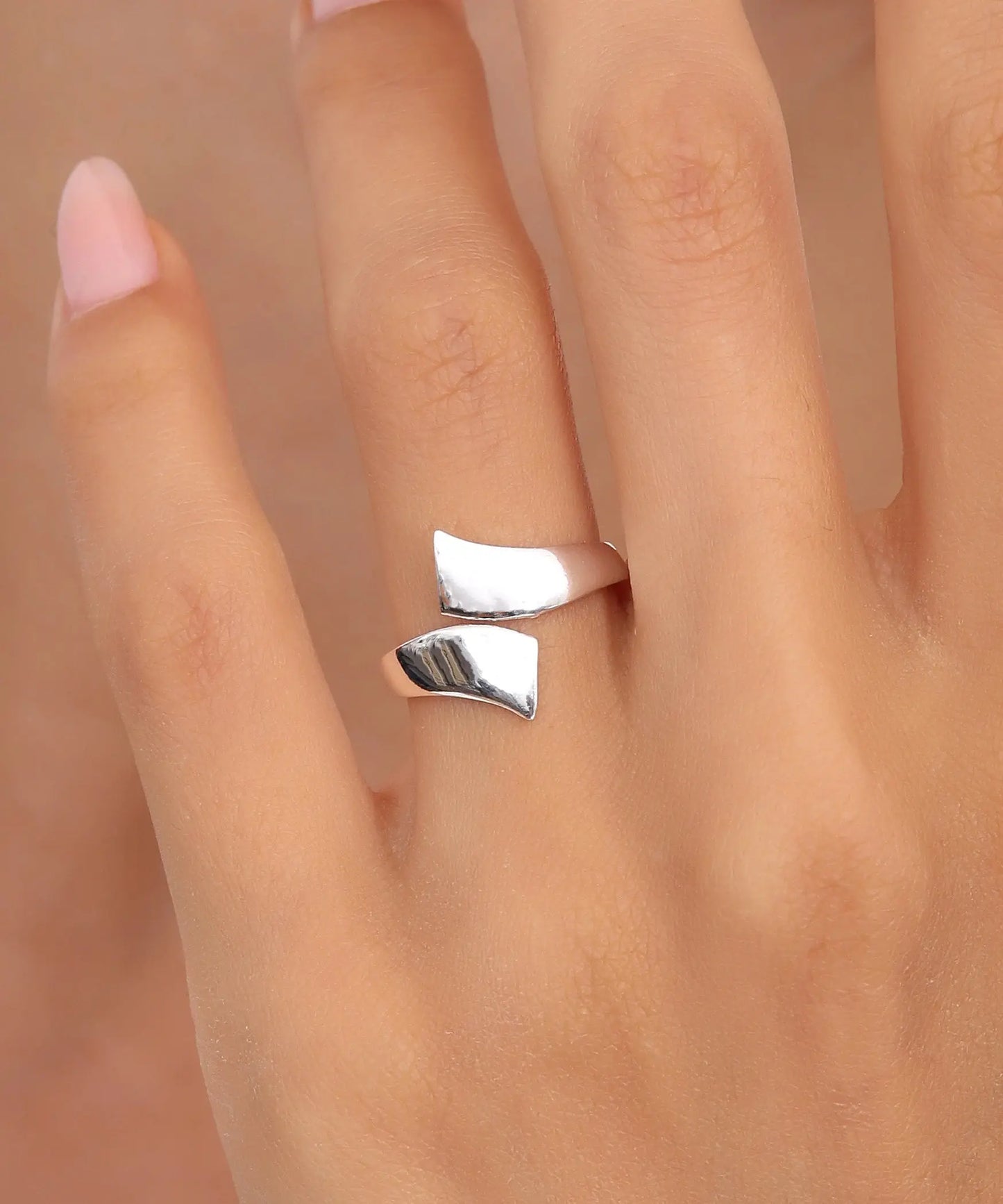 Gümüş Tasarım Kıvrımlı Yüzük