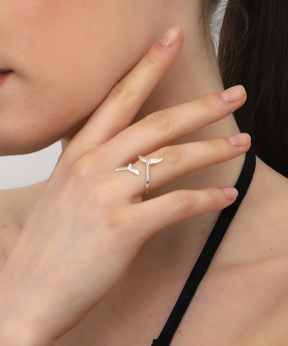 Gümüş Balina Kuyruğu Yüzük