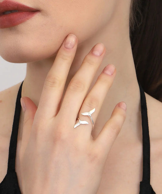 Gümüş Balina Kuyruğu Yüzük