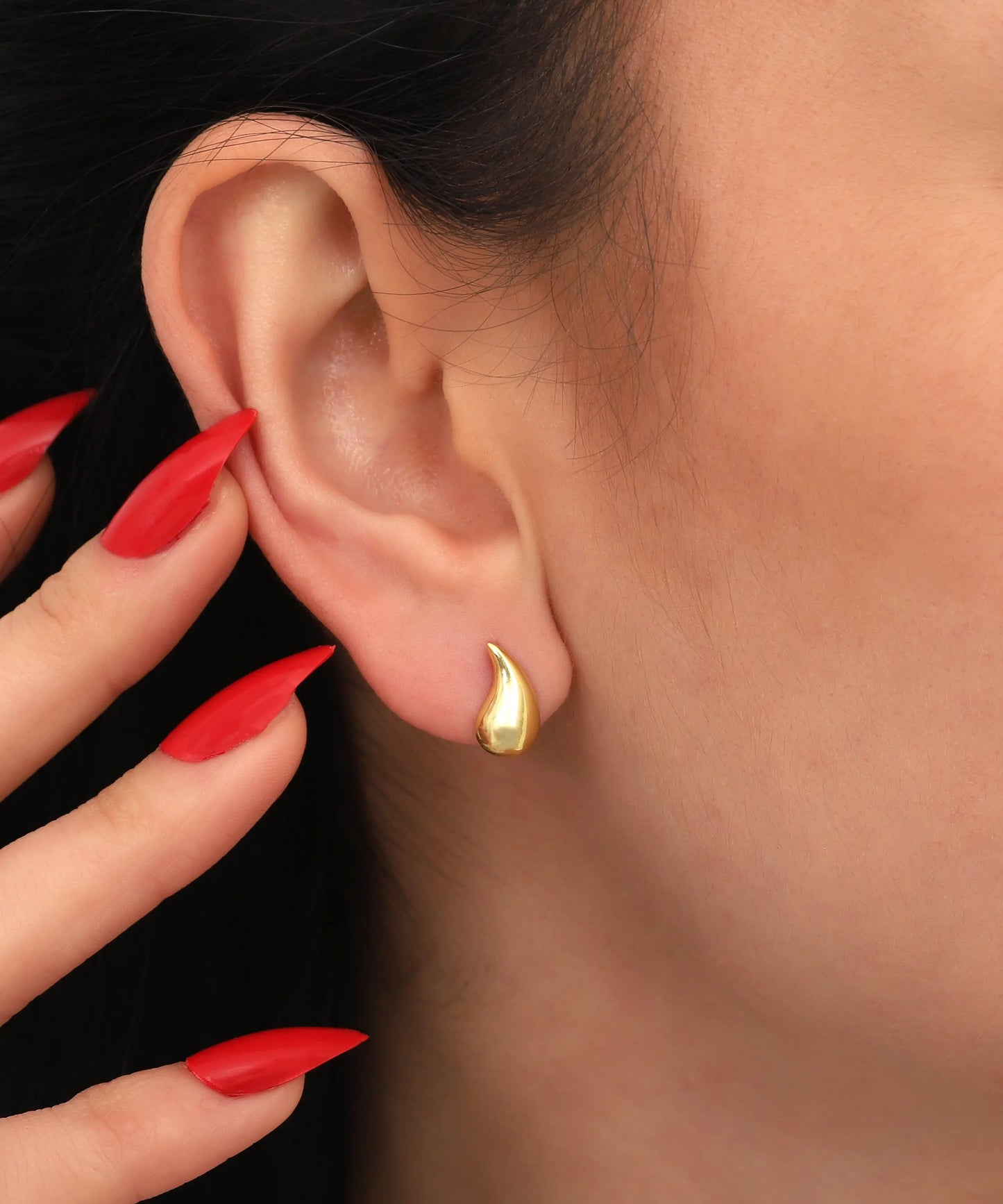 Minimal Tasarım Gümüş Damla Küpe