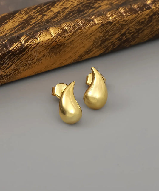 Minimal Tasarım Gümüş Damla Küpe