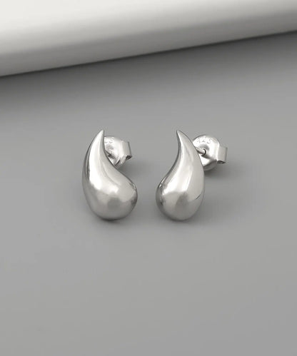 Minimal Tasarım Gümüş Damla Küpe