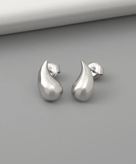 Minimal Tasarım Gümüş Damla Küpe