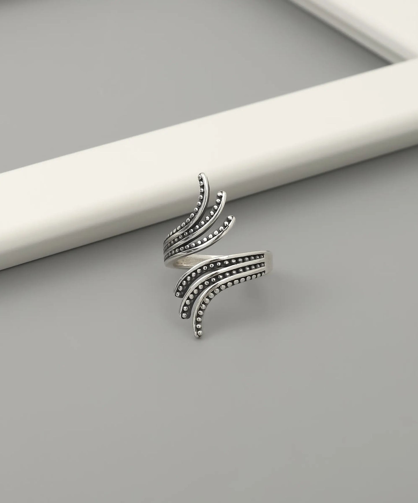 Motifli Bohem Gümüş Yüzük