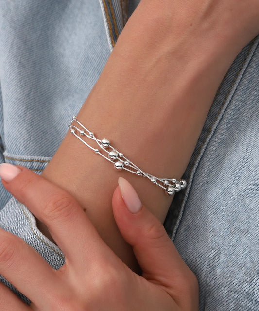 Top Detaylı Gümüş Bileklik