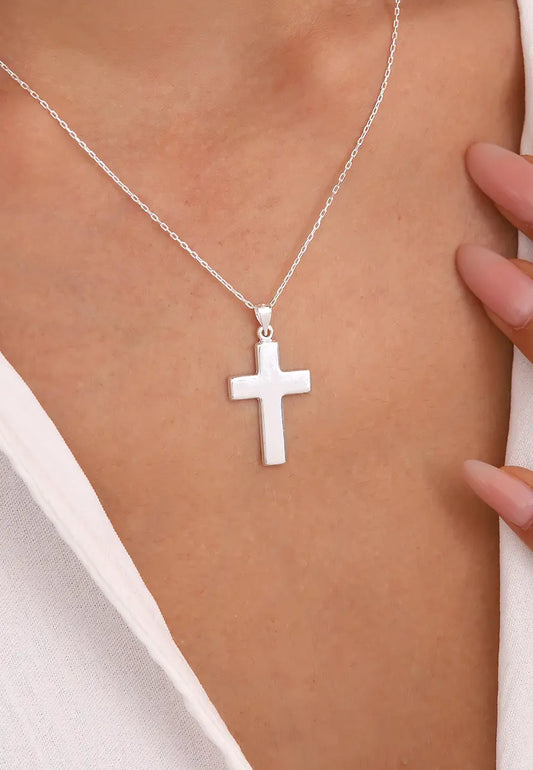 Gümüş Minimal Haç Kolye