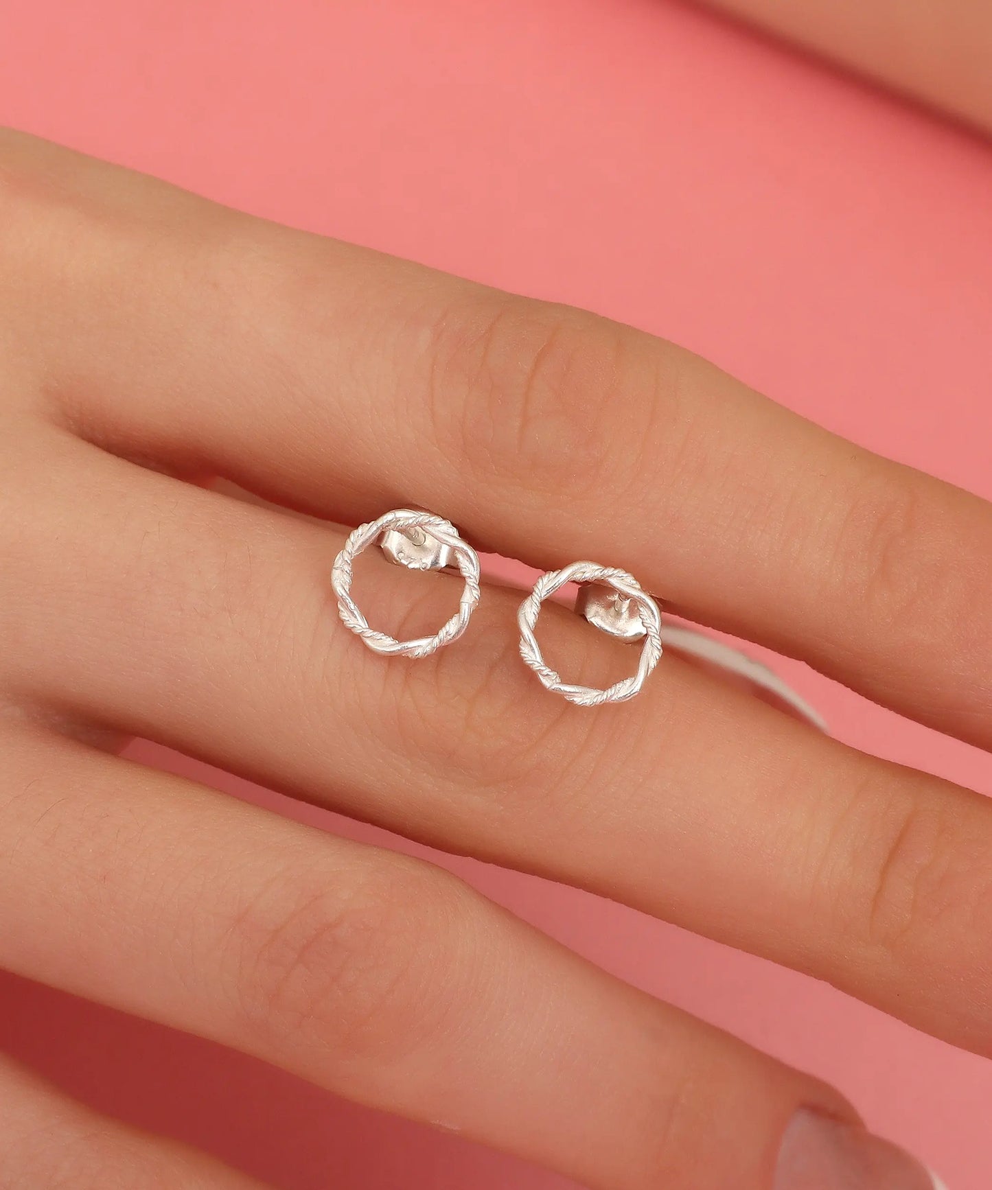 Minimal Motifli Tasarım Gümüş Küpe