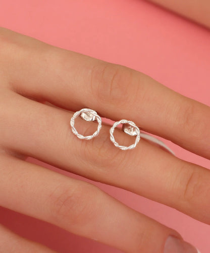 Minimal Motifli Tasarım Gümüş Küpe