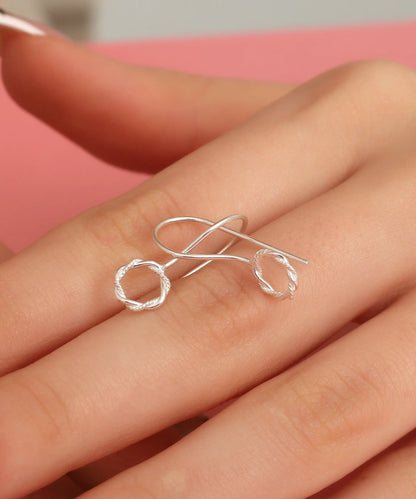 Minimal Motifli Tasarım Gümüş Küpe