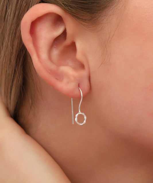 Minimal Motifli Tasarım Gümüş Küpe