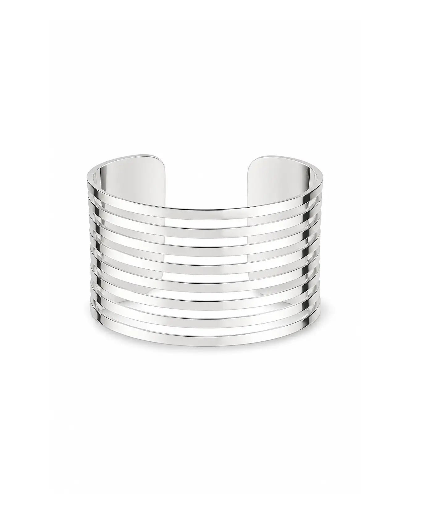 Gümüş Kaplama Modern Cuff Bileklik