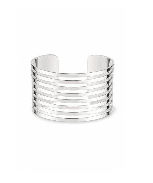Gümüş Kaplama Modern Cuff Bileklik
