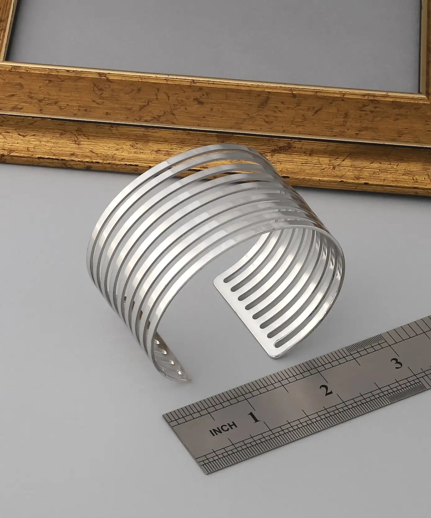Gümüş Kaplama Modern Cuff Bileklik