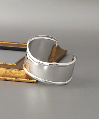Gümüş Kaplama Modern Cuff Bileklik