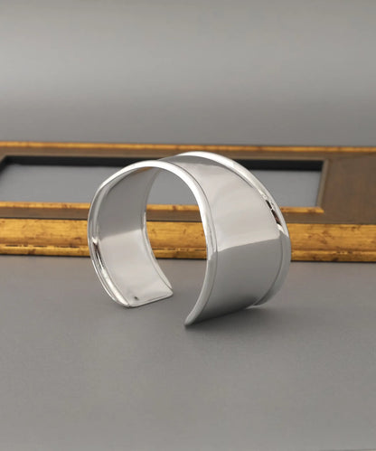 Gümüş Kaplama Modern Cuff Bileklik