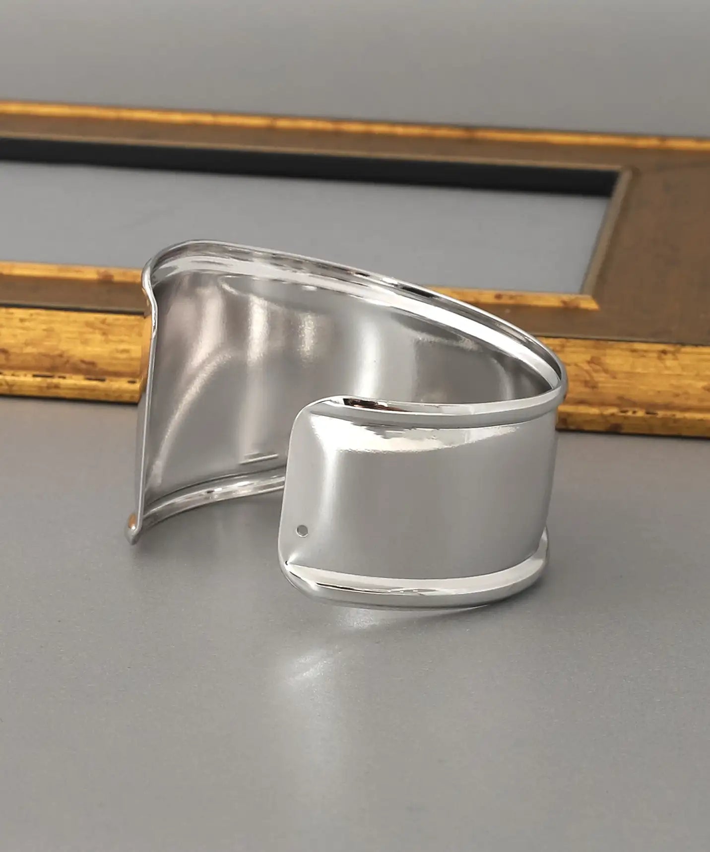Gümüş Kaplama Modern Cuff Bileklik