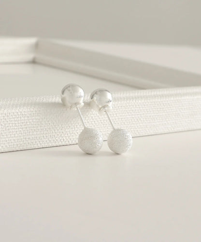 Gümüş Çift Taraflı Top Küpe