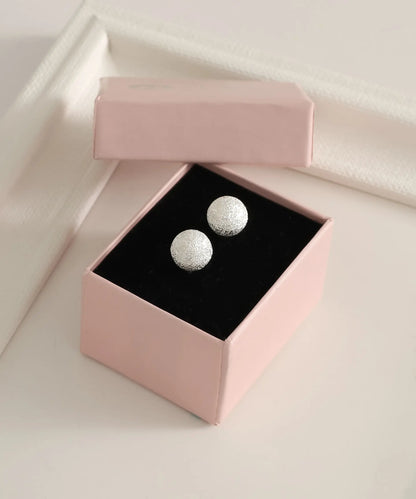 Gümüş Çift Taraflı Top Küpe