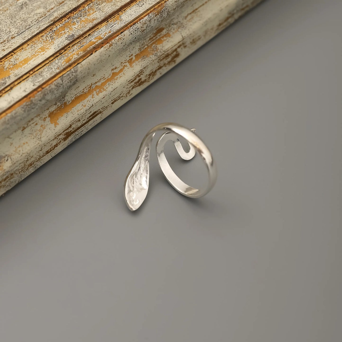 Yılan Ayarlanabilir Gümüş Yüzük