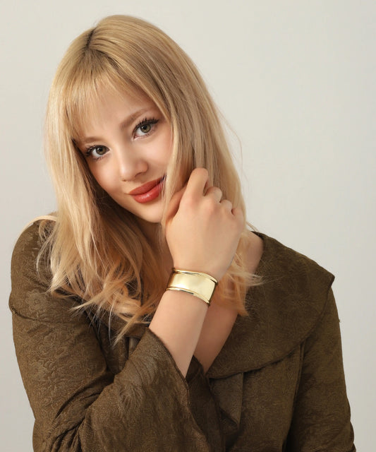 Altın Kaplama Modern Cuff Bileklik
