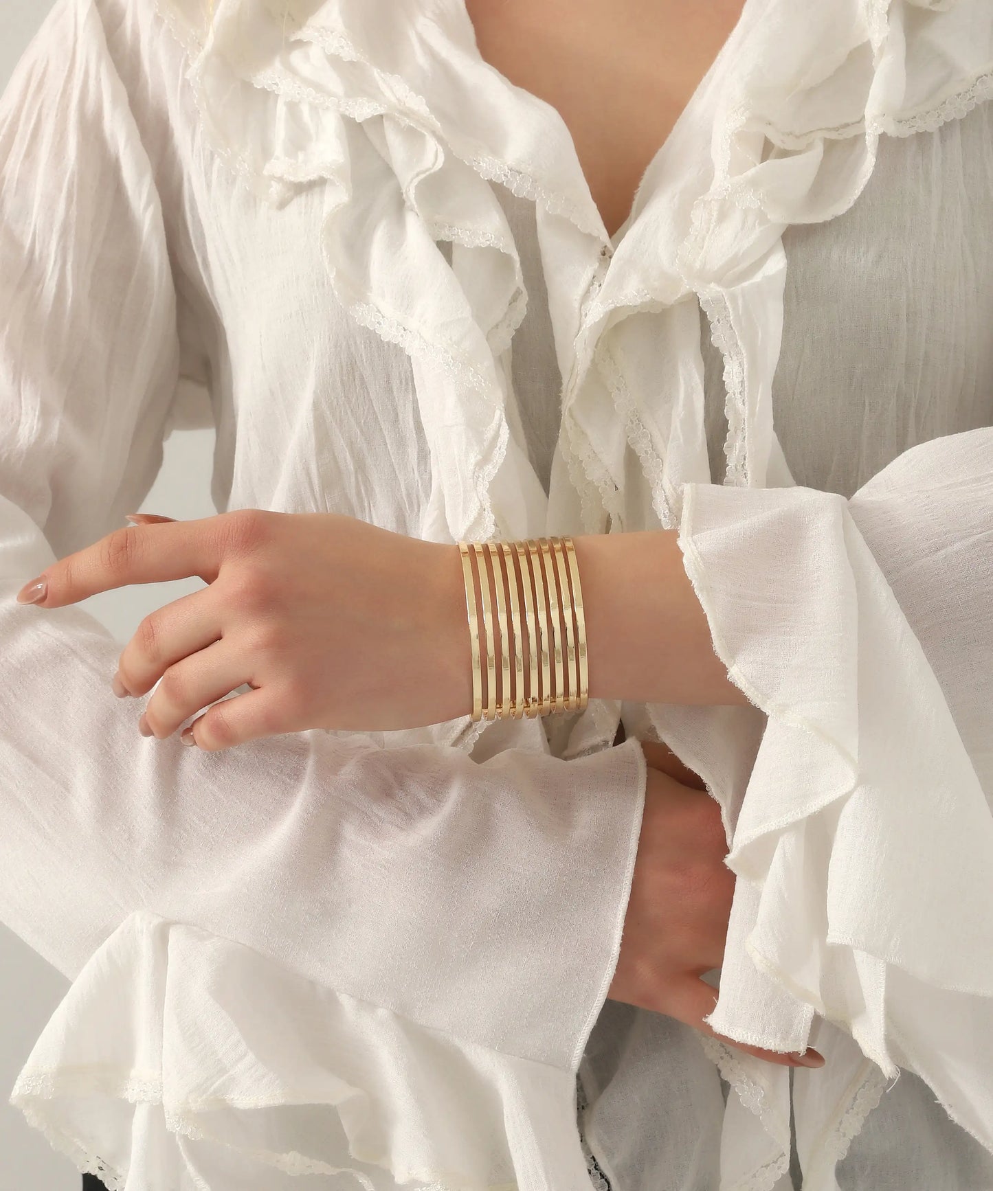 Altın Kaplama Cuff Bileklik