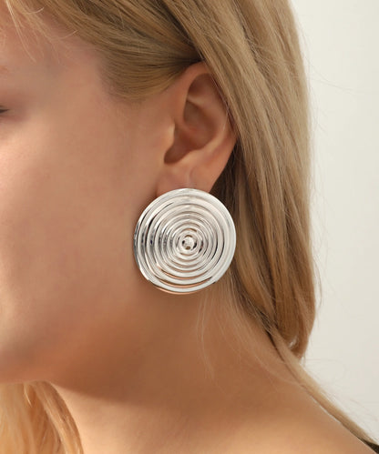 Modern Spiral Tasarım Gümüş Kaplama Küpe
