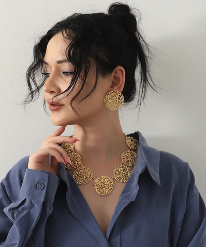 Soyut Tasarım Altın Kaplama Set