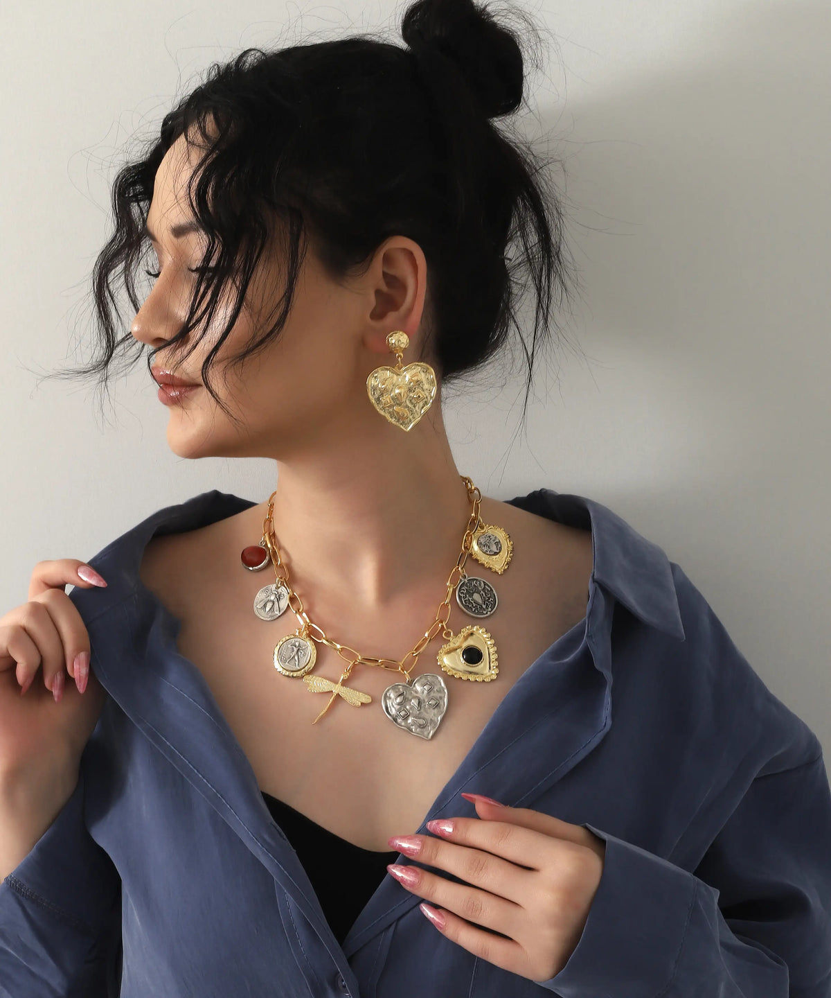 Modern Tasarım Altın Kaplama Sallantılı Üçlü Set