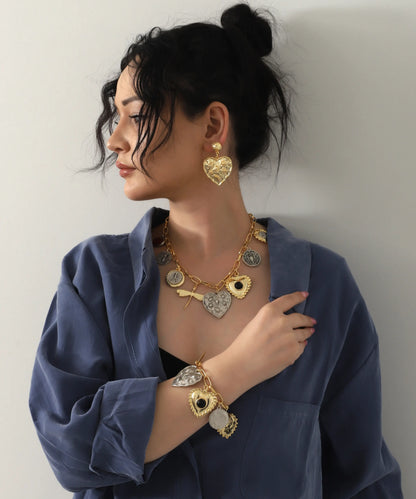 Modern Tasarım Altın Kaplama Sallantılı Üçlü Set