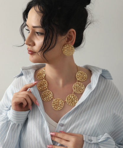 Soyut Tasarım Altın Kaplama Set