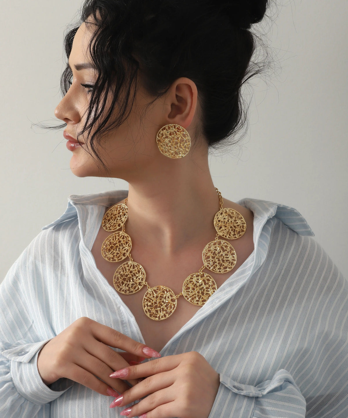 Soyut Tasarım Altın Kaplama Set