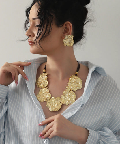 Soyut Tasarım Altın Kaplama Set