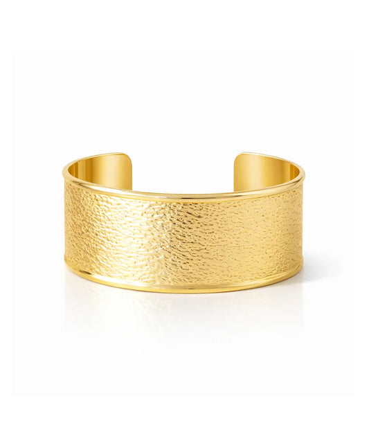 Altın Kaplama Motifli Cuff Bileklik