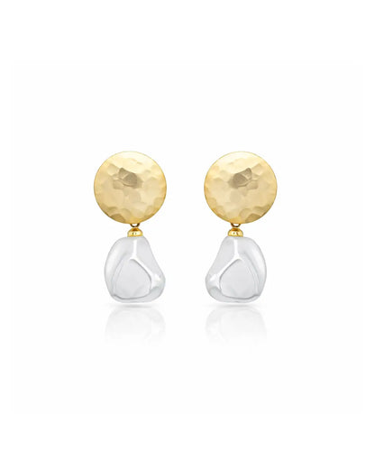 Altın Kaplama Sallantılı İnci Küpe