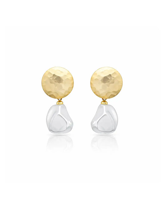 Altın Kaplama Sallantılı İnci Küpe