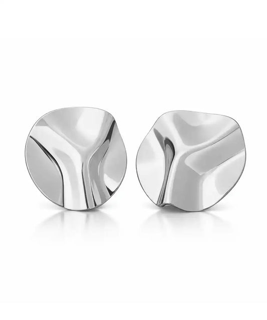 Soyut Tasarım Gümüş Kaplama Küpe