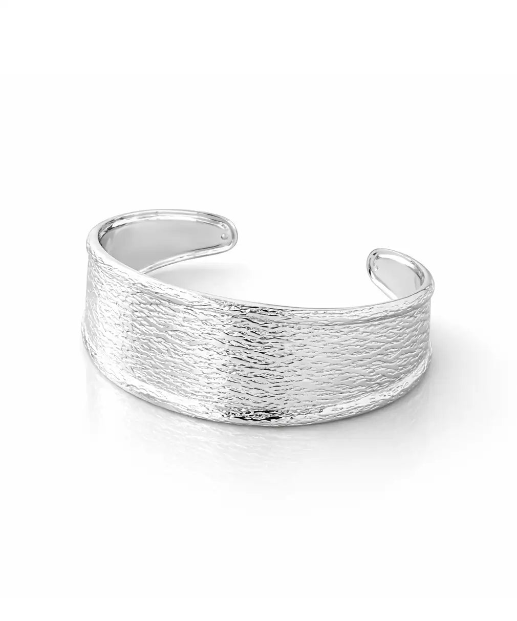 Gümüş Kaplama Kalın Cuff Bileklik