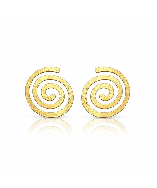 Modern Tasarım Spirel Altın Kaplama Küpe